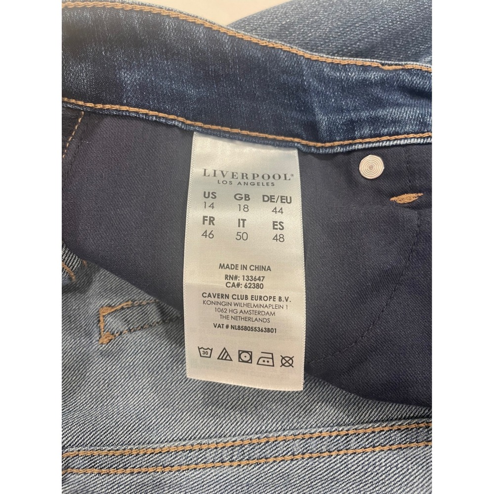Liverpool Los Angeles Eco Logical The Girlfriend Jeans Raw Hem Medium Wash 14/32 - Picture 9 of 11